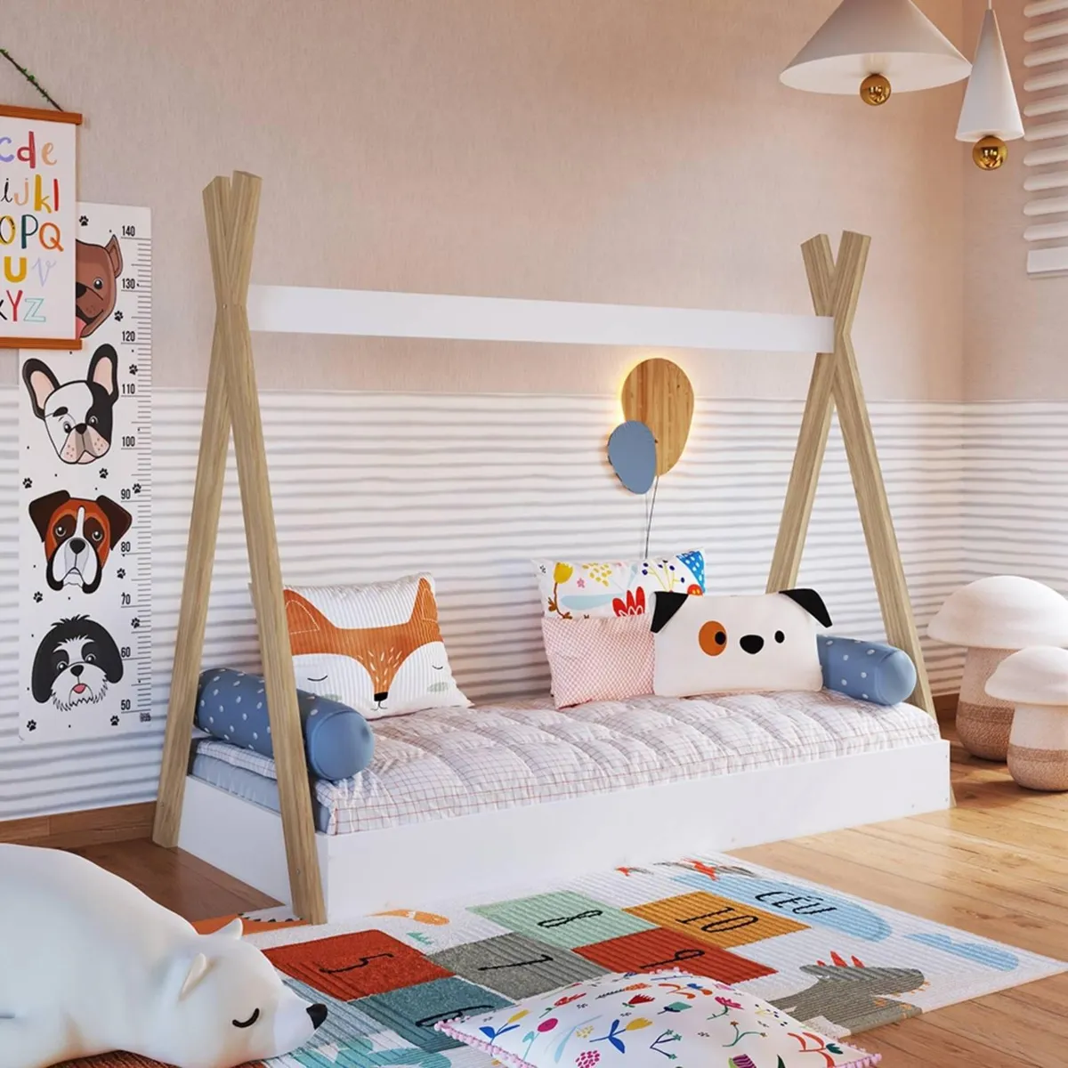 KIDSCOOL - Cama Infantil Montessori Blanco