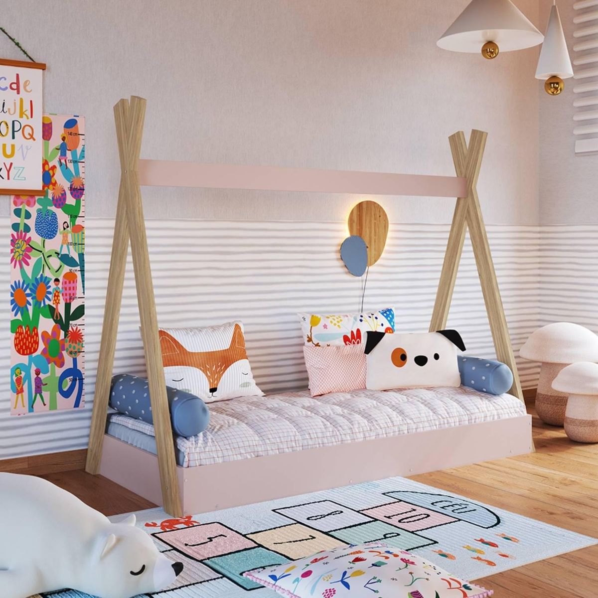 KIDSCOOL - Cama Infantil Montessori Rosado