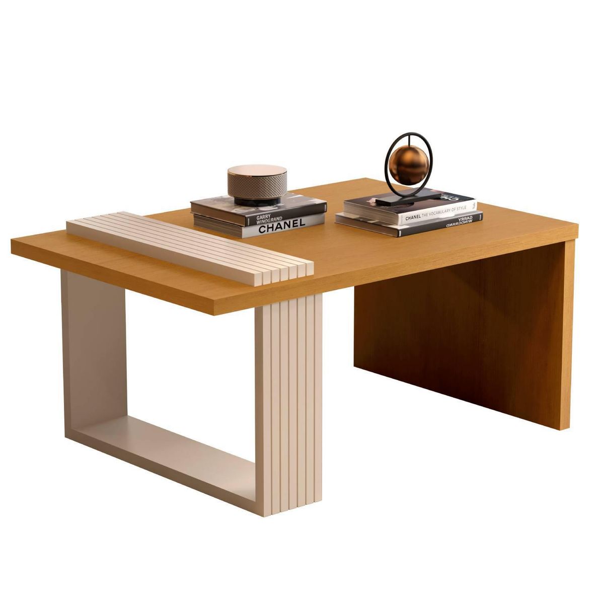 BE DESIGN - Mesa de centro Boho caramelo perla