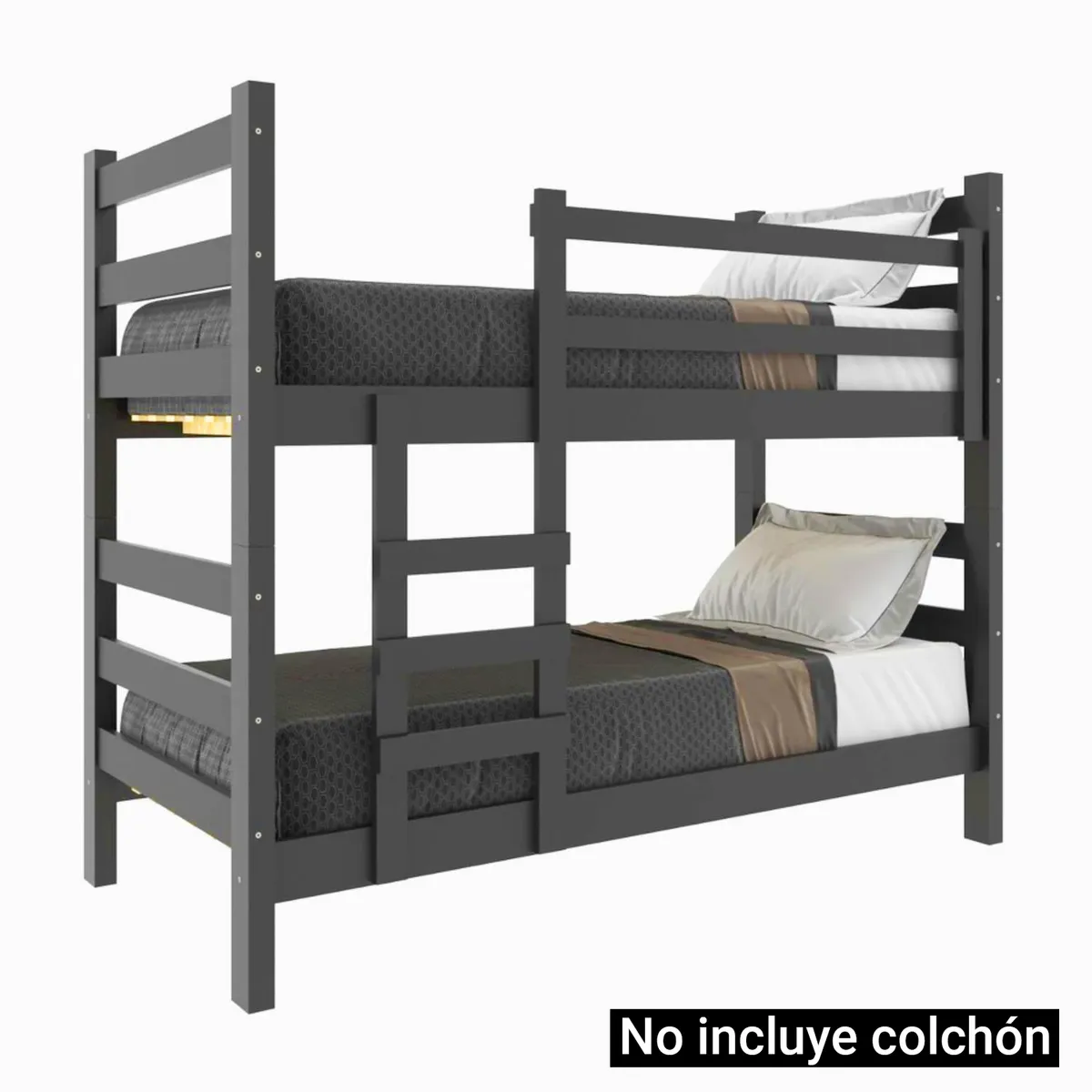 BE DESIGN - Camarote Essenciale negro con escalera