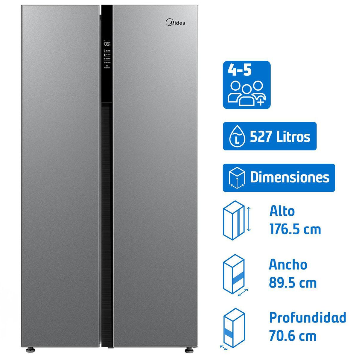 MIDEA - Refrigerador Side by Side No Frost 527 Litros MDRS710FGE50