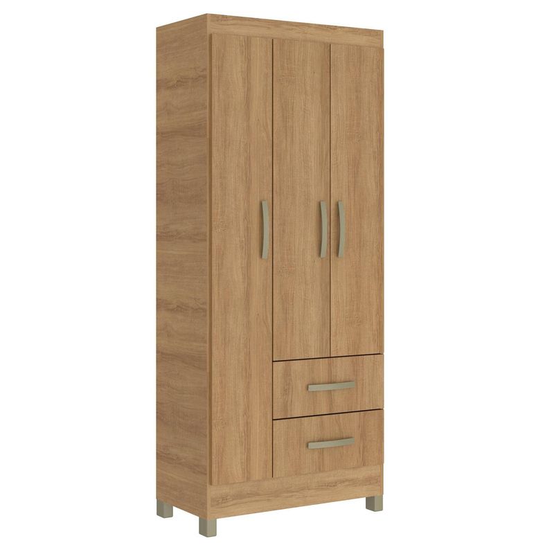 MOBILFRANK - Clóset 3 Puerta(s) 2 Cajón(es) 3 Repisa(s) 75x179x40 cm Miel