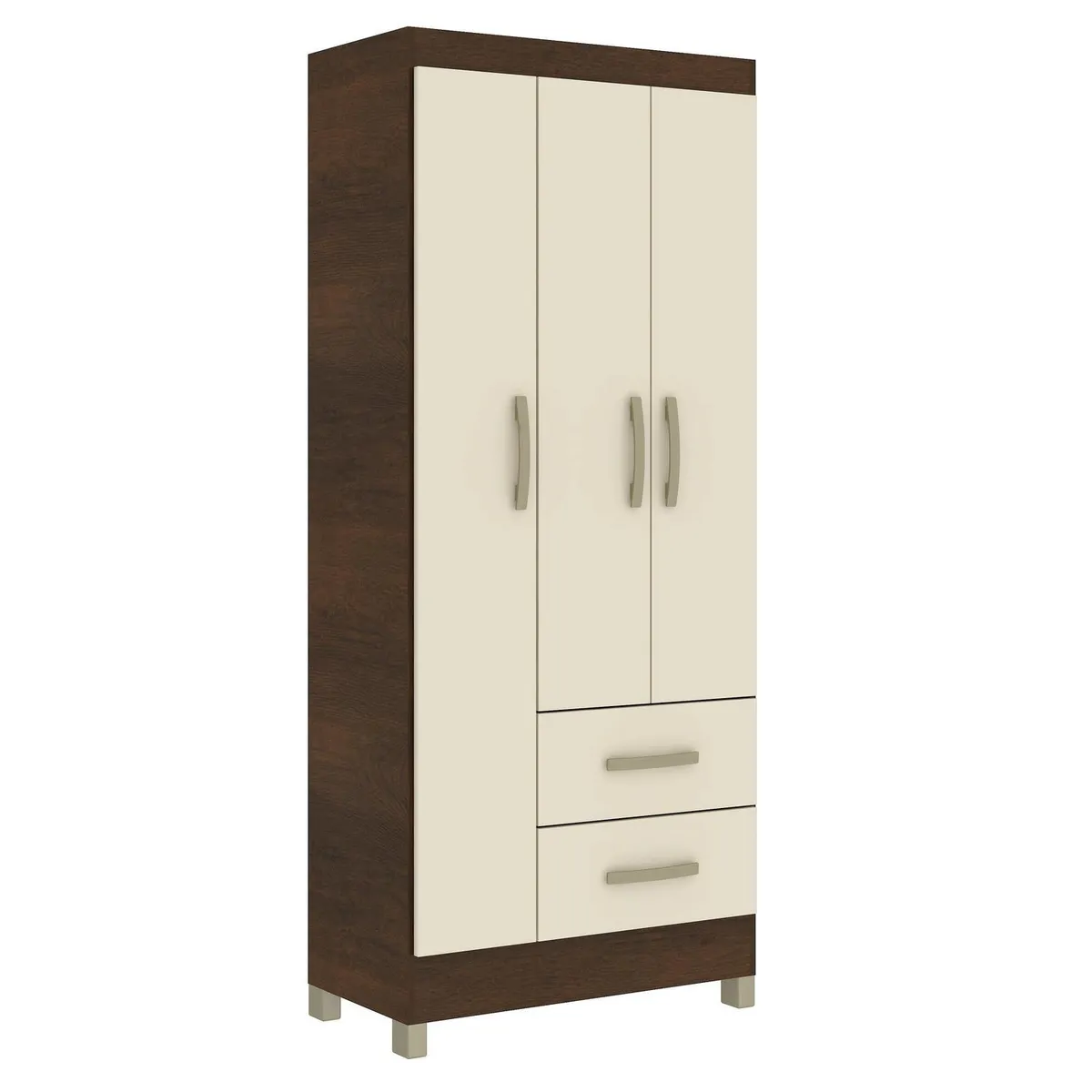 MOBILFRANK - Clóset 3 Puerta(s) 2 Cajón(es) 3 Repisa(s) 75x179x40 cm Rústico