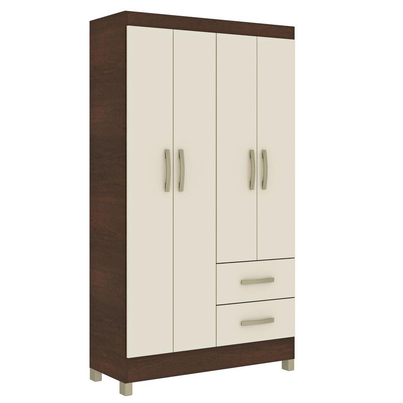 MOBILFRANK - Clóset 4 Puerta(s) 2 Cajón(es) 3 Repisa(s) 99x179x40 cm Champagne/Rústico