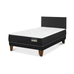 BELSOGNO - Cama Europea Plus Black 1,5 plz respaldo Black