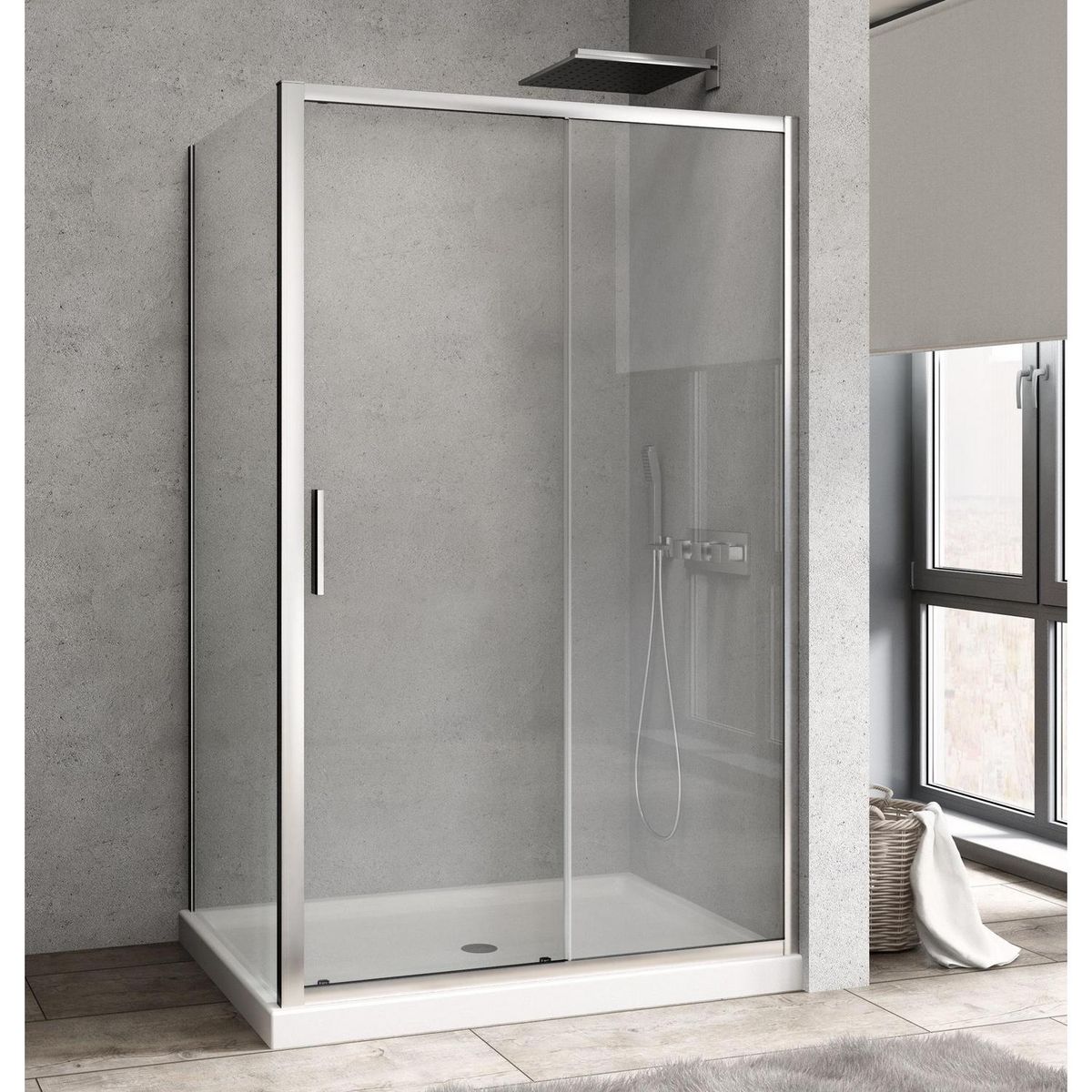 DUSCHY - Set mampara corredera para cierre esquina 120 x 80 cm