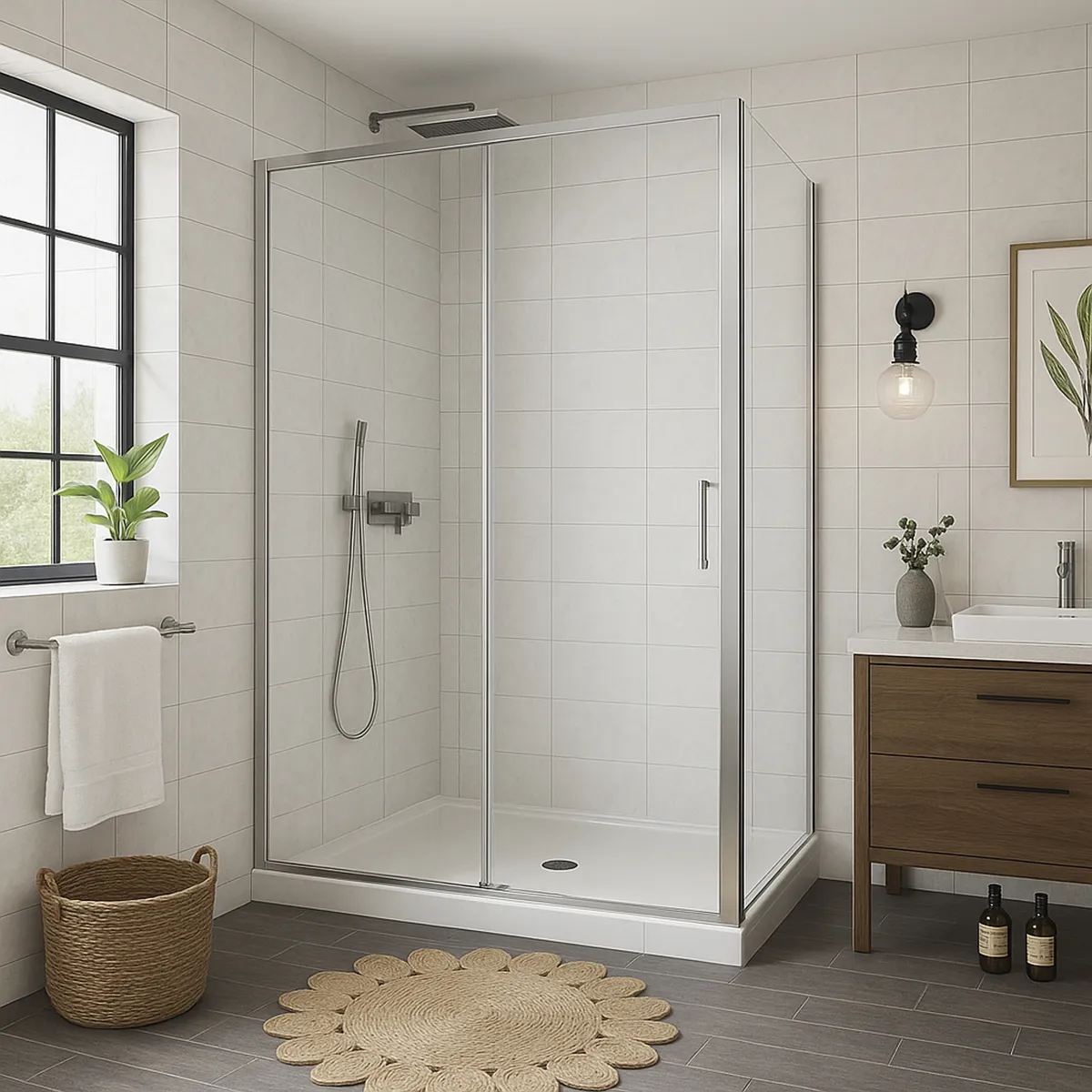 DUSCHY - Set mampara corredera para cierre esquina 110 x 70 cm