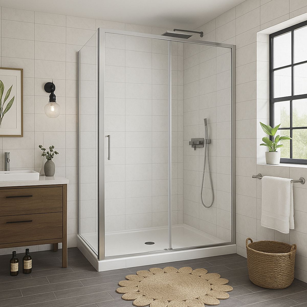 DUSCHY - Set mampara corredera para cierre esquina 170 x 70 cm