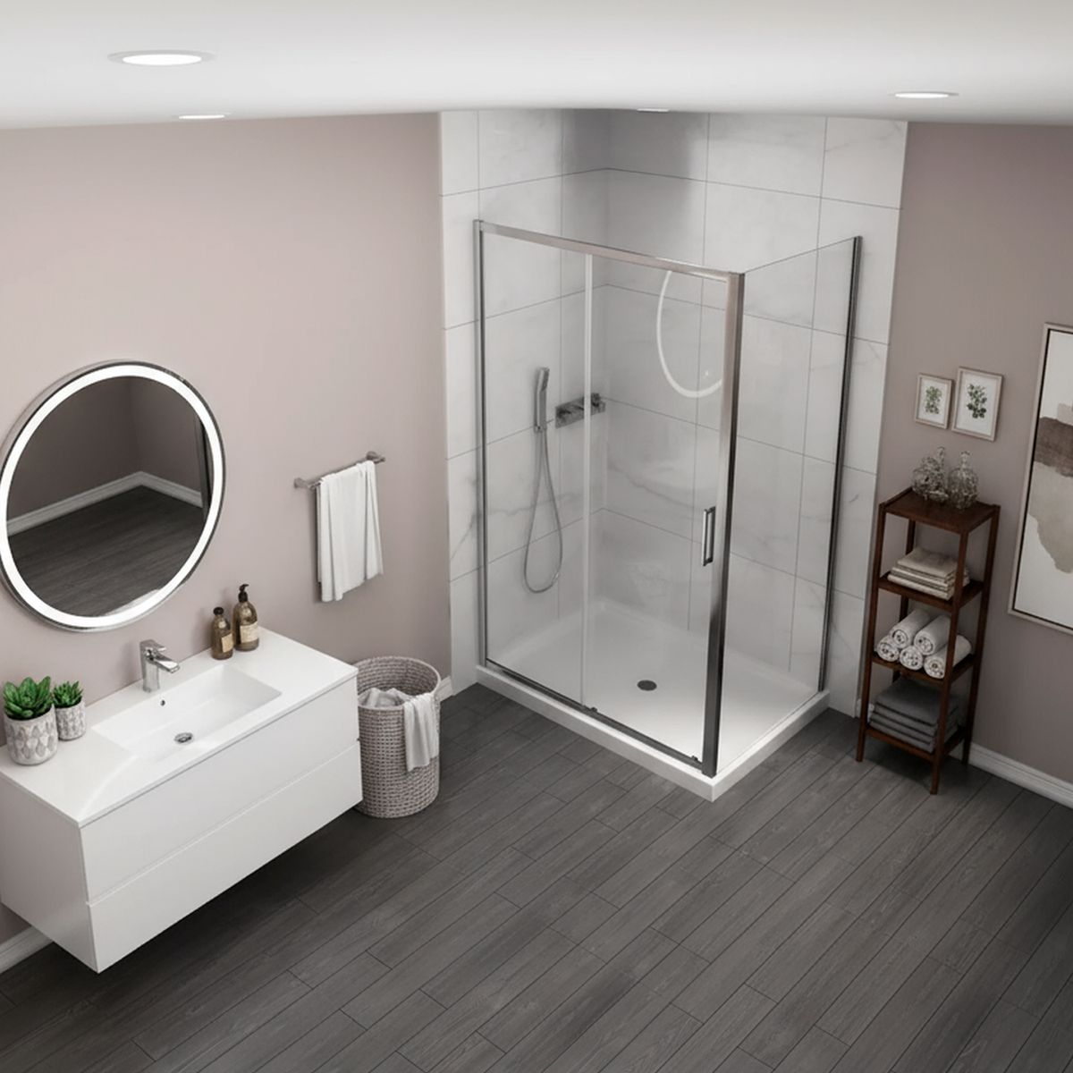 DUSCHY - Set mampara corredera para cierre esquina 180 x 80 cm