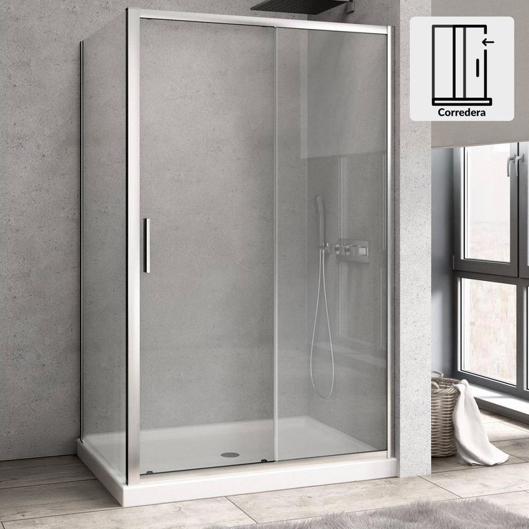 Set mampara corredera para cierre esquina 160 x 80 cm