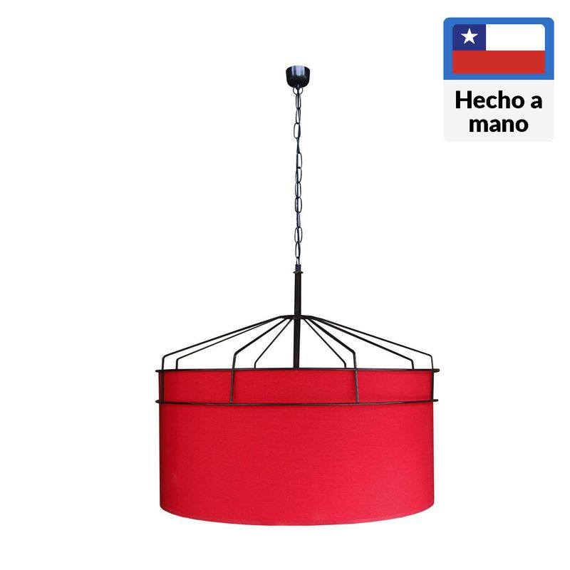 CAROLD STEVENS - Lámpara Colgante Kloe Tela Rojo 40 cm