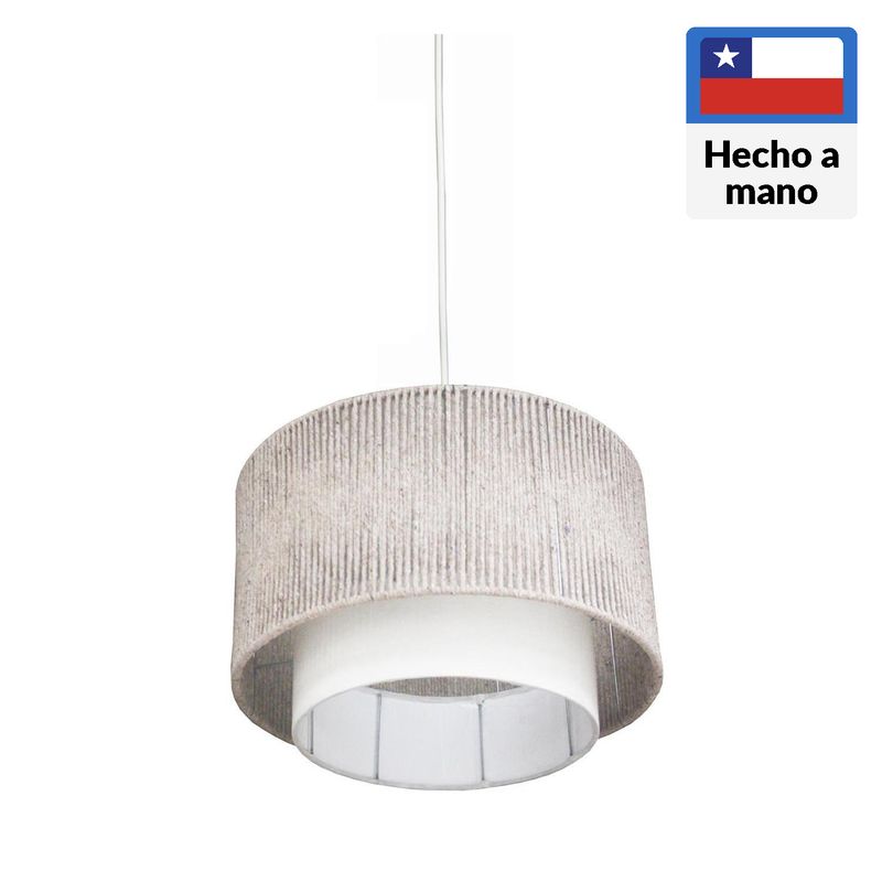 CAROLD STEVENS - Lámpara Colgante Bolonia Fibras Naturales Beige 39 cm