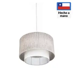 CAROLD STEVENS - Lámpara Colgante Bolonia Fibras Naturales Beige 39 cm