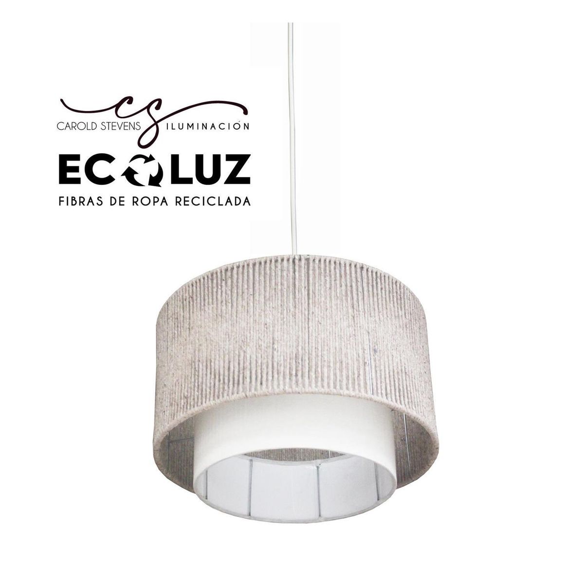 CAROLD STEVENS - Lámpara Colgante Bolonia Fibras Naturales Beige