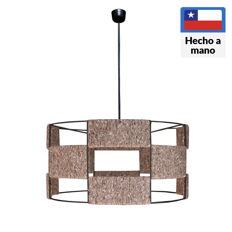 CAROLD STEVENS - Lámpara Colgante Murcia Fibras Naturales Café/Marrón 35 cm