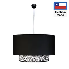 CAROLD STEVENS - Lámpara Colgante Velvat Tela Café/Marrón 40 cm