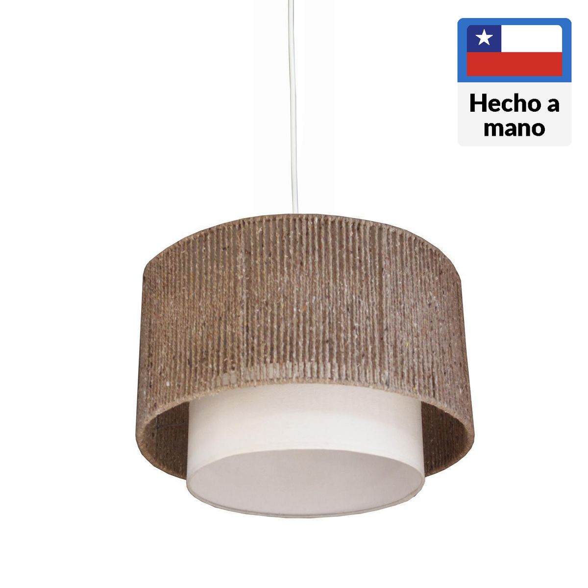 CAROLD STEVENS - Lámpara Colgante Bolonia Tela Café