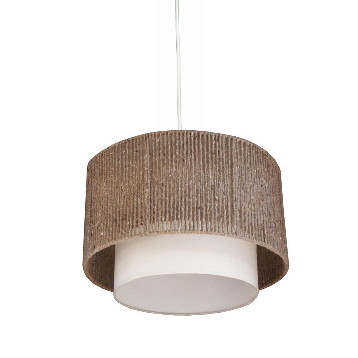 CAROLD STEVENS - Lámpara Colgante Bolonia Tela Café