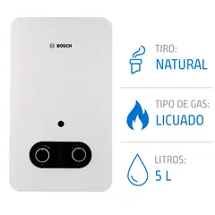 BOSCH - Calefont Gas Licuado 5 Litros Tiro Natural Ionizado