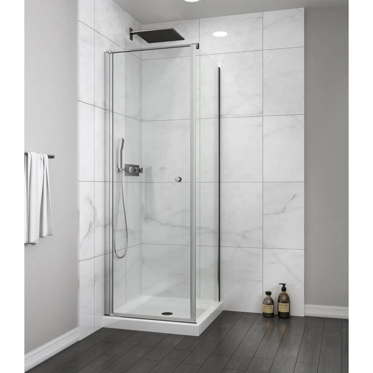 DUSCHY - Set mampara abatible para cierre esquina 70 x 70 cm