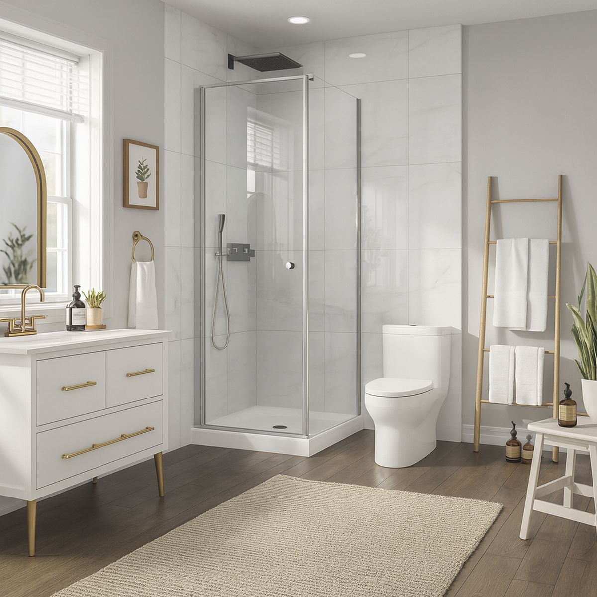 DUSCHY - Set mampara abatible para cierre esquina 60 x 70 cm