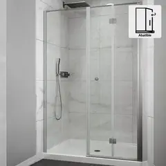 DUSCHY - Set mampara abatible con hoja fija para cierre 130 cm