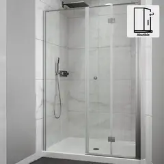 DUSCHY - Set mampara plegable con hoja fija para cierre 120 cm