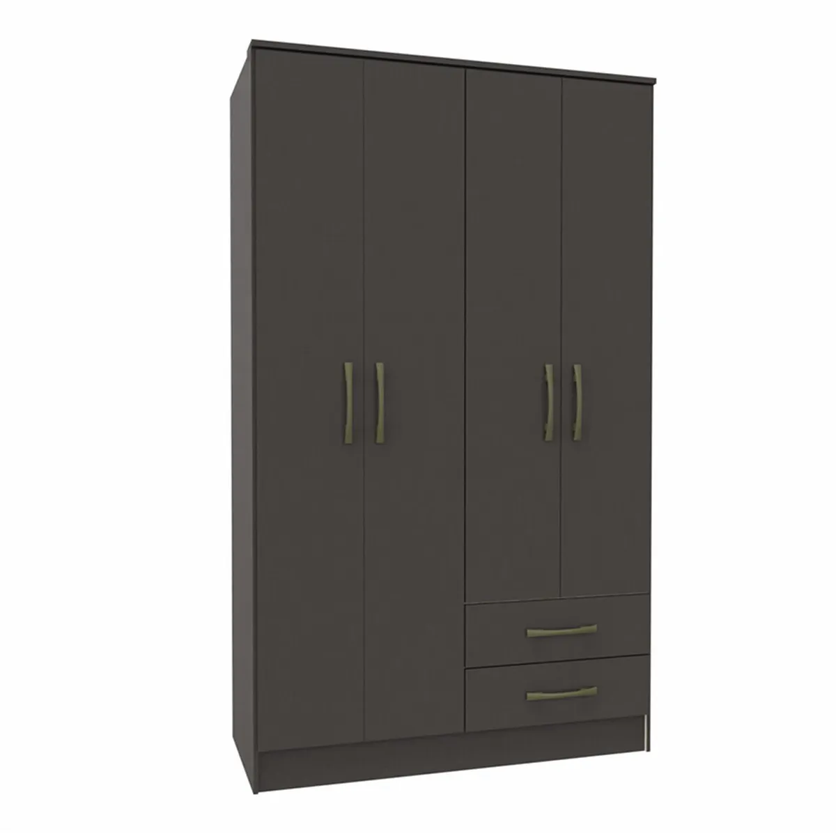 VEKKAHOME - Clóset Pequim 4 Puerta(s) 2 Cajón(es) 5 Repisa(s) 108.2x182.5x47 cm Negro