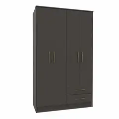 VEKKAHOME - Clóset Pequim 4 Puerta(s) 2 Cajón(es) 5 Repisa(s) 108.2x182.5x47 cm Negro