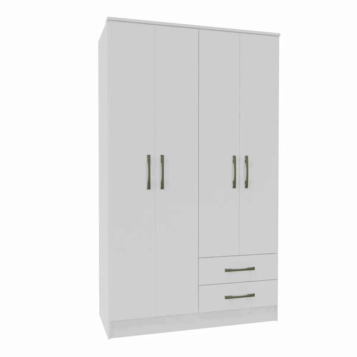 VEKKAHOME - Clóset Pequim 4 Puerta(s) 3 Cajón(es) 5 Repisa(s) 108.2x182.5x47 cm Blanco