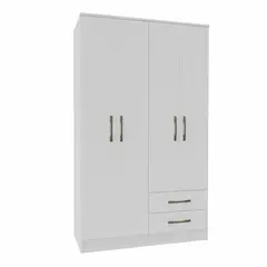 VEKKAHOME - Clóset Pequim 4 Puerta(s) 3 Cajón(es) 5 Repisa(s) 108.2x182.5x47 cm Blanco