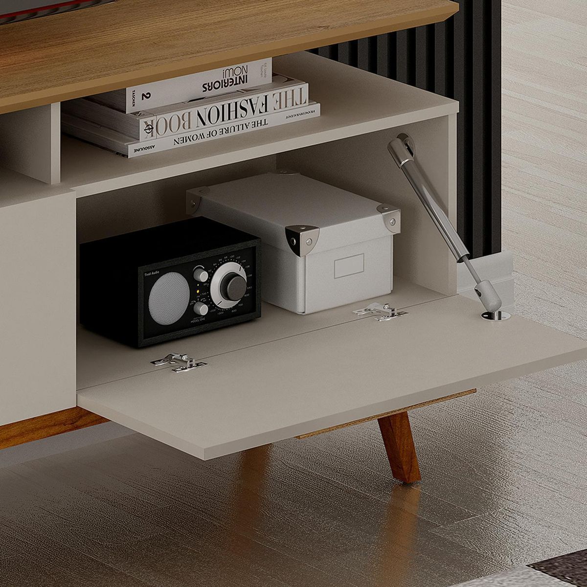 VEKKAHOME - Rack TV Sao Paulo Beige 75 " 200x65x38 cm