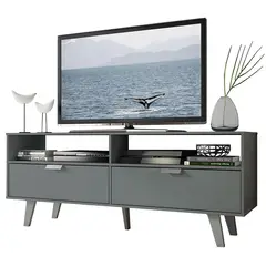 VEKKAHOME - Rack TV Oslo Gris 55 " 136x54x39 cm