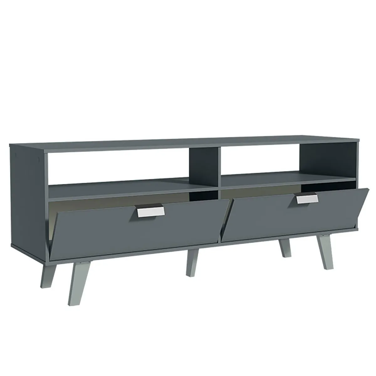 VEKKAHOME - Rack TV Oslo Gris 55 " 136x54x39 cm
