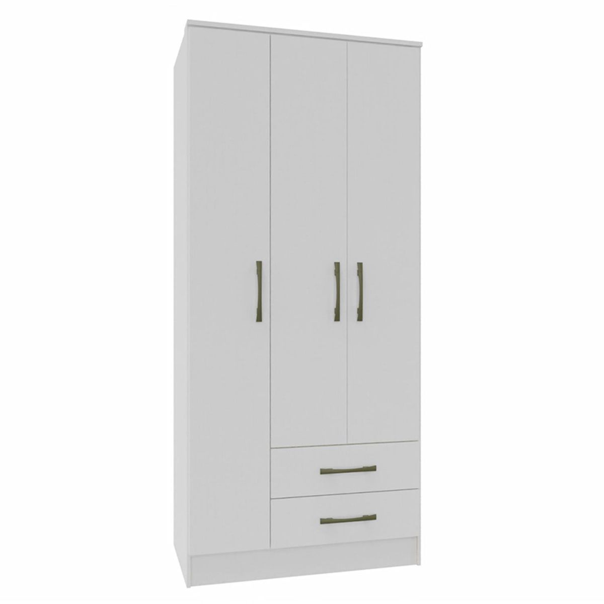 VEKKAHOME - Clóset Pequim 3 Puerta(s) 2 Cajón(es) 5 Repisa(s) 81.4x182.5x47 cm Blanco