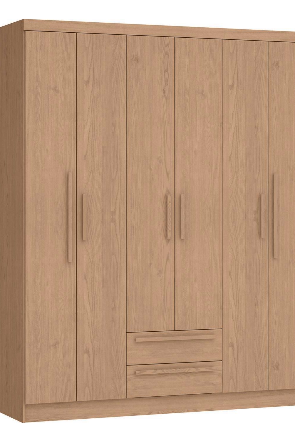 VEKKAHOME - Clóset Mali 6 Puerta(s) 2 Cajón(es) 7 Repisa(s) 162x198.2x47 cm Beige