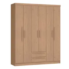 VEKKAHOME - Clóset Mali 6 Puerta(s) 2 Cajón(es) 7 Repisa(s) 162x198.2x47 cm Beige