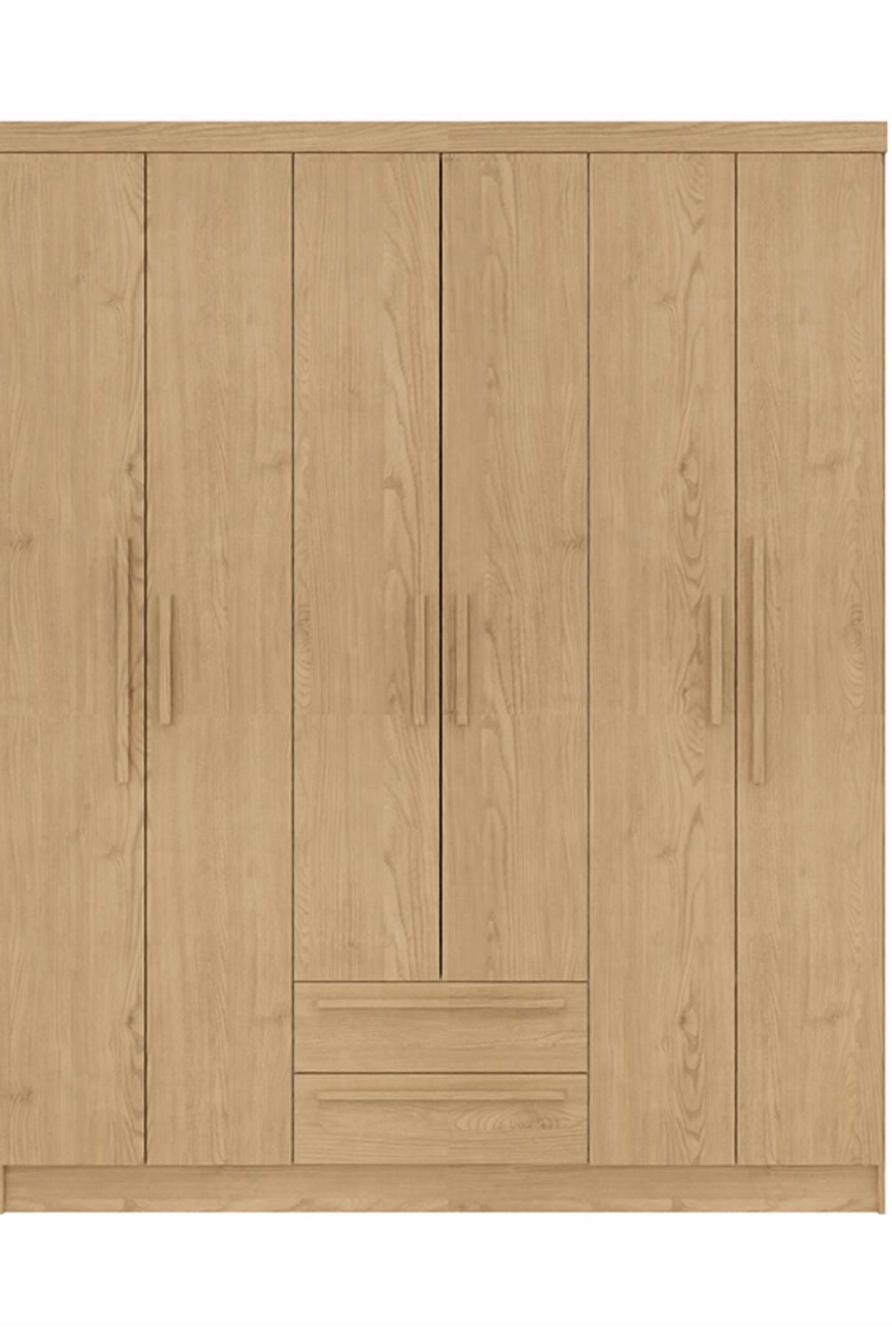 VEKKAHOME - Clóset Mali 6 Puerta(s) 2 Cajón(es) 7 Repisa(s) 162x198.2x47 cm Beige
