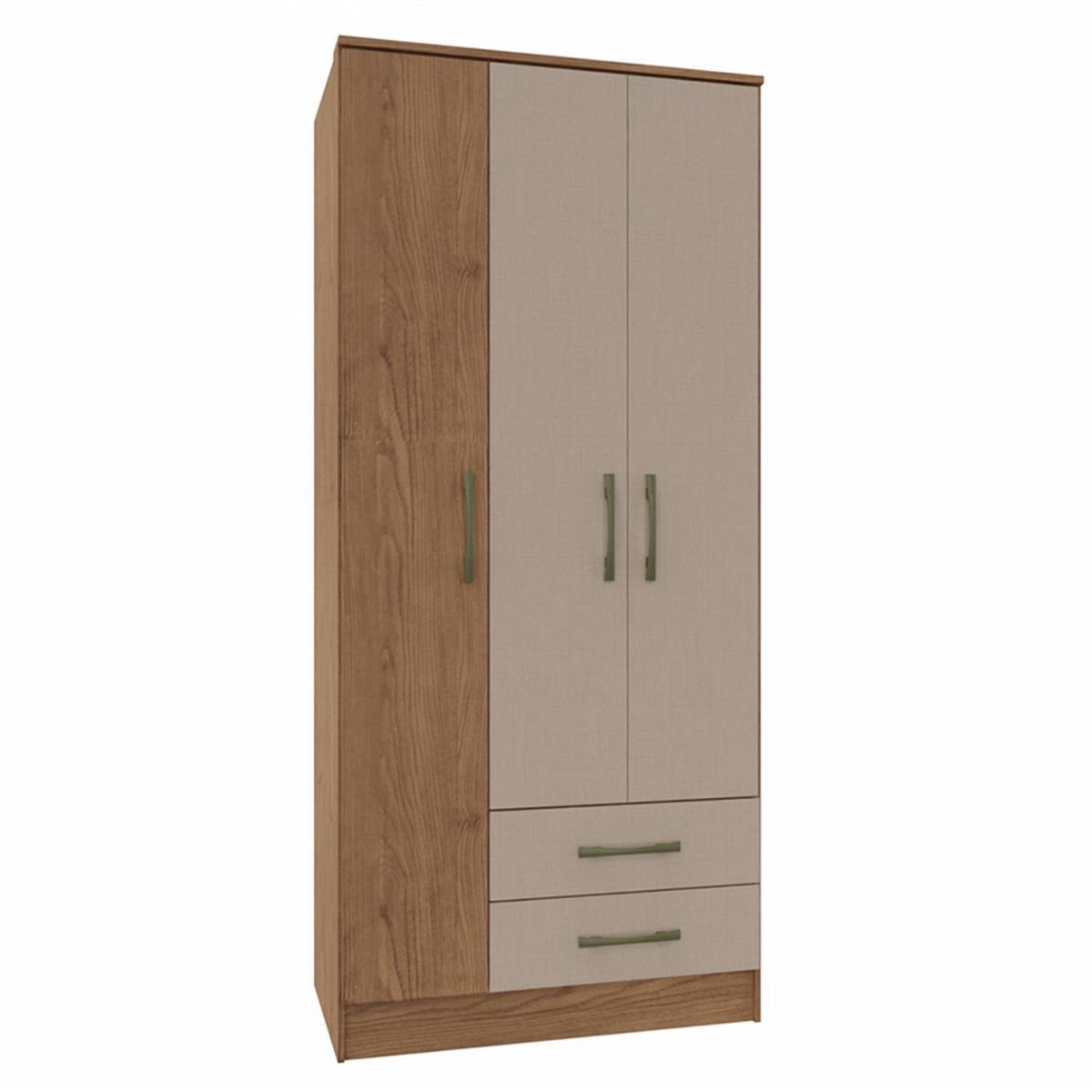 VEKKAHOME - Clóset Pequim 3 Puerta(s) 2 Cajón(es) 5 Repisa(s) 81.4x182.5x47 cm Beige