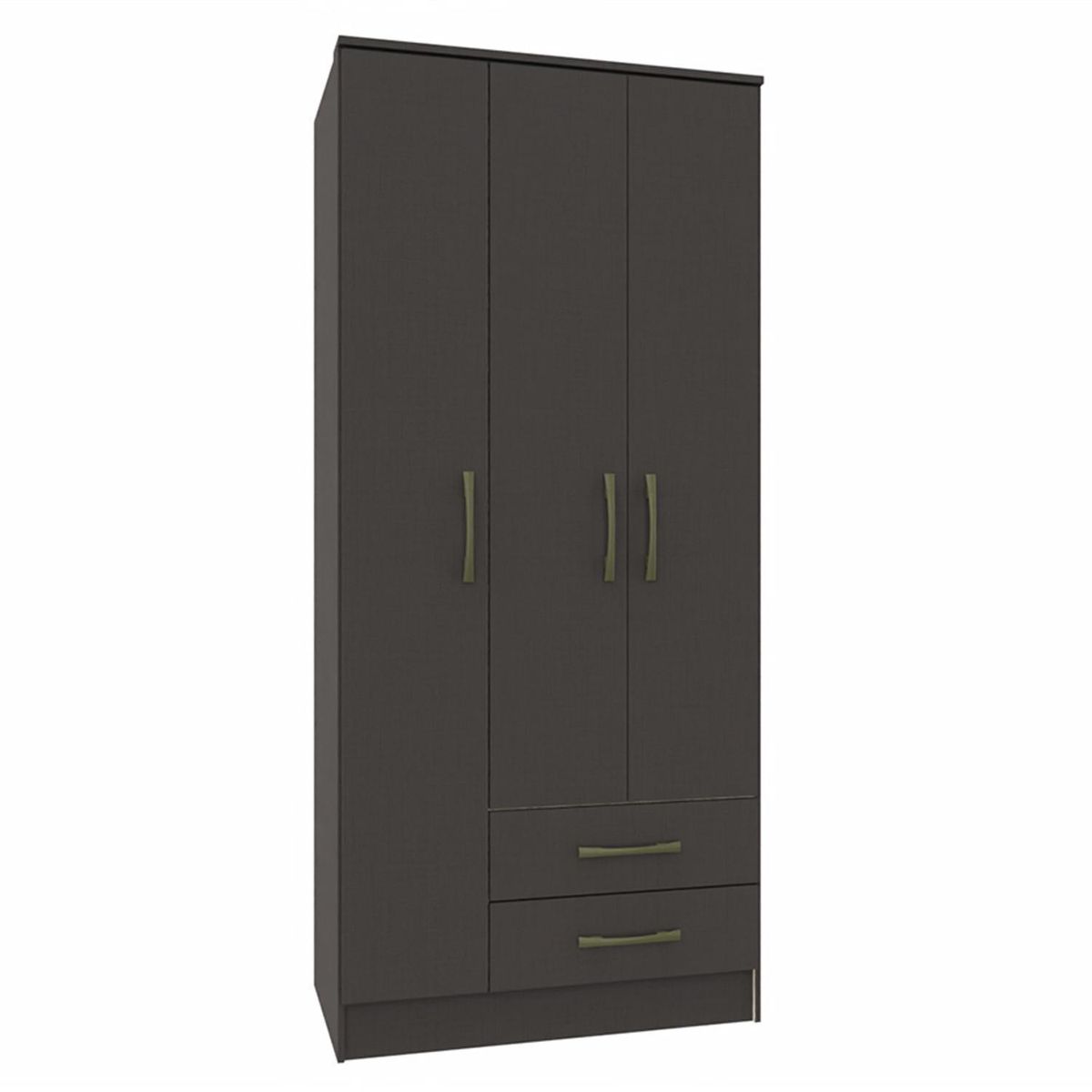 VEKKAHOME - Clóset Pequim 3 Puerta(s) 2 Cajón(es) 5 Repisa(s) 81.4x182.5x47 cm Negro