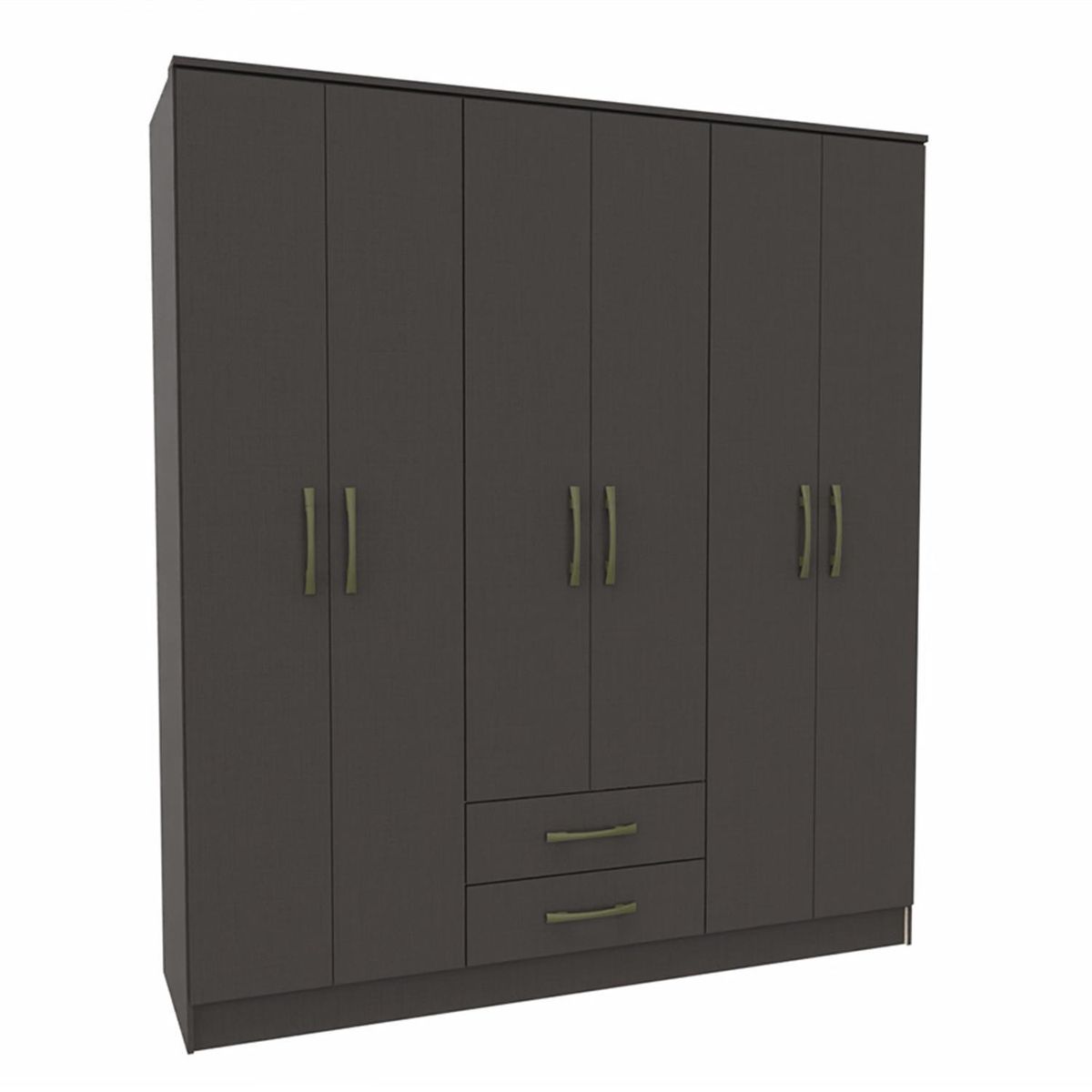 VEKKAHOME - Clóset Pequim 6 Puerta(s) 2 Cajón(es) 6 Repisa(s) 161.7x182.5x47 cm Negro