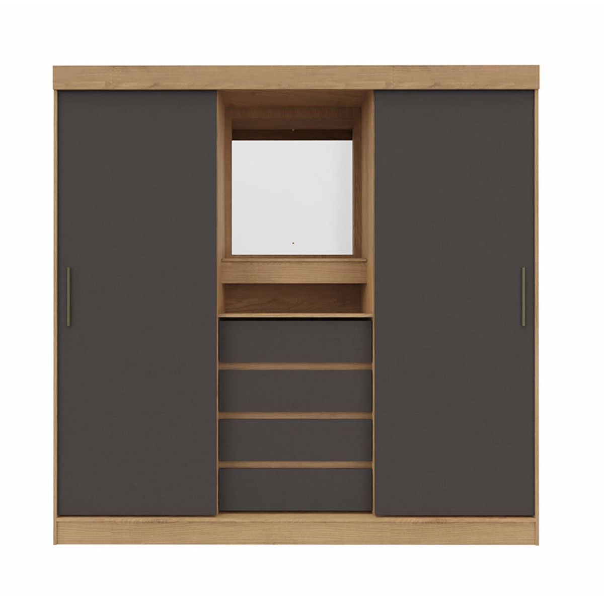 VEKKAHOME - Clóset Argo 2 Puerta(s) 4 Cajón(es) 8 Repisa(s) 185.4x183x46.5 cm Gris