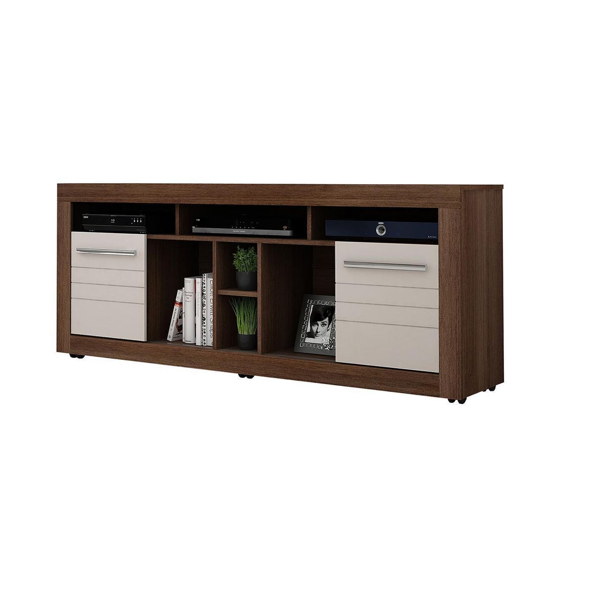 VEKKAHOME - Rack TV Firenze Chocolate 50 " 163x68x38 cm