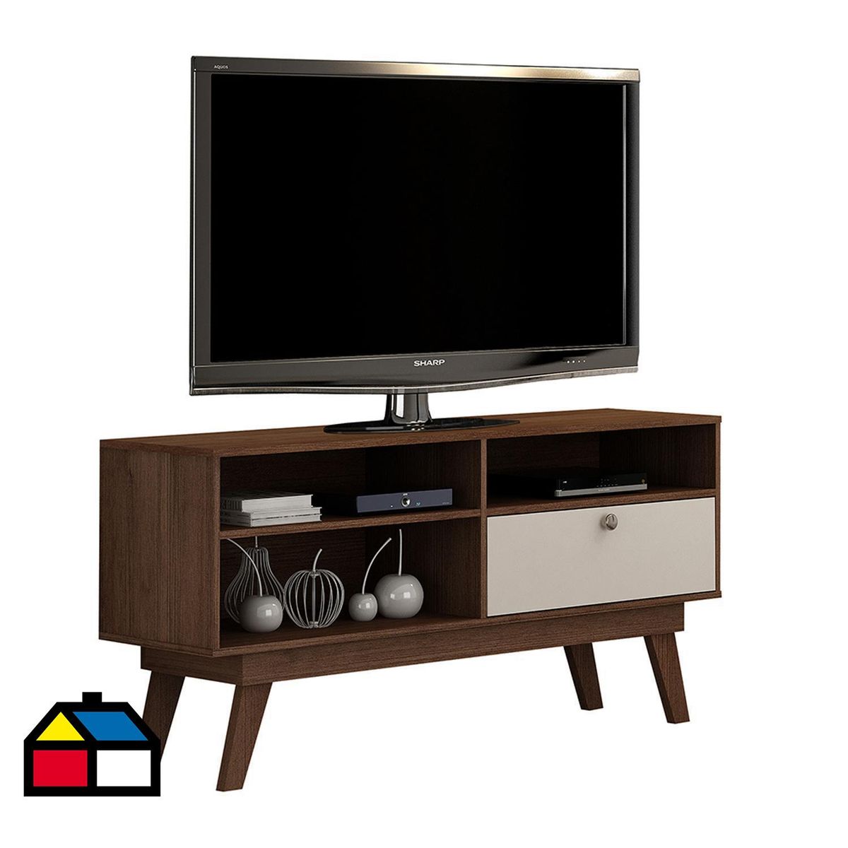 VEKKAHOME - Rack TV Houston Chocolate 50 " 136x65x36 cm