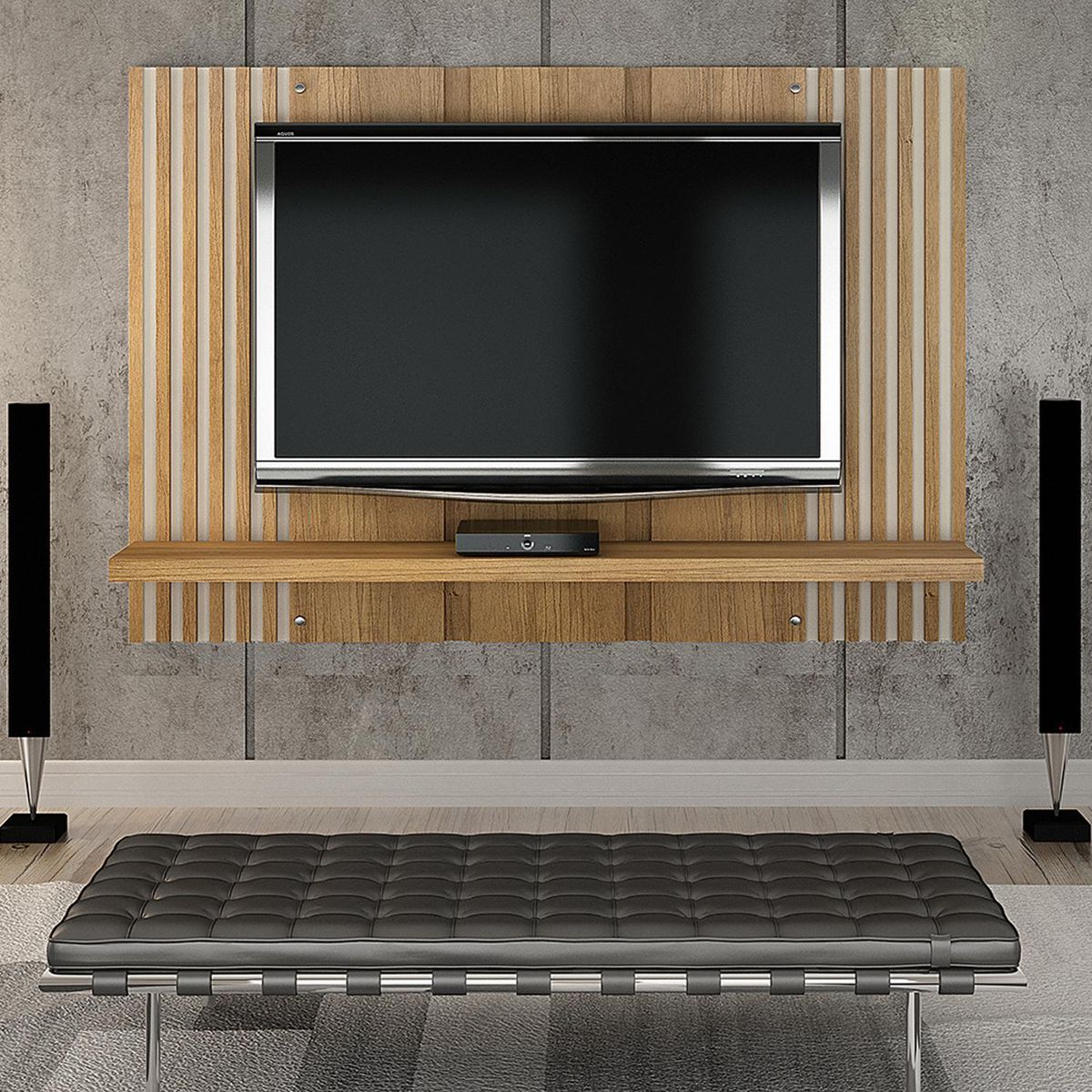 VEKKAHOME - Panel TV Bolonha Canela Beige 55 " 170x89x30 cm
