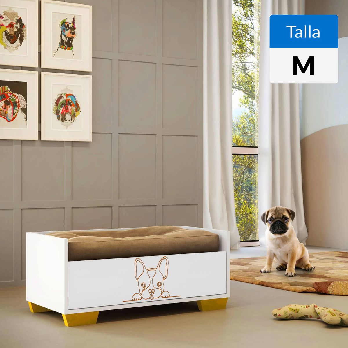 GENERICO - Cama con Cajón para Perro 34.5x80x40 cm Blanco