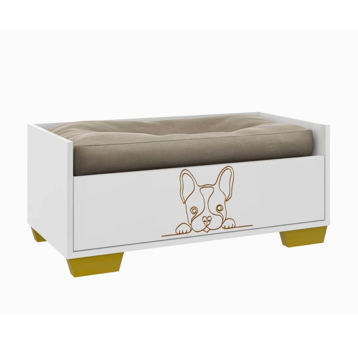 GENERICO - Cama con Cajón para Perro 34.5x80x40 cm Blanco