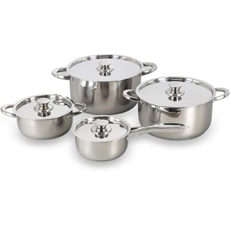 WENS - Batería de Cocina 8 Piezas Acero inoxidable 460 Plateado