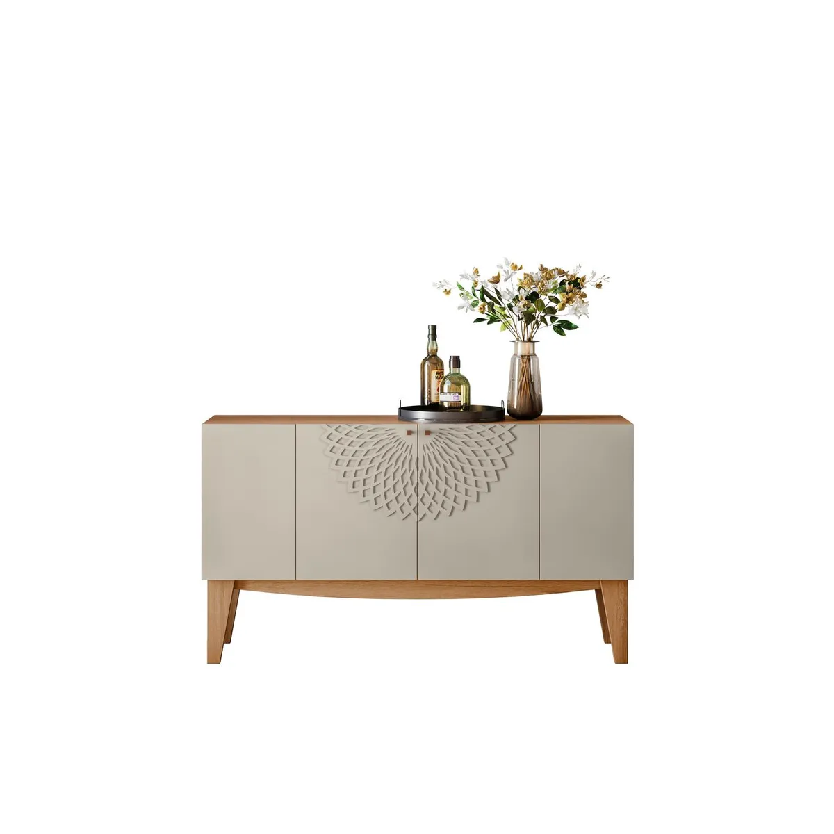 EXIT - Buffet Jade moderno 136x39,5x77,4 cm beige/cedro