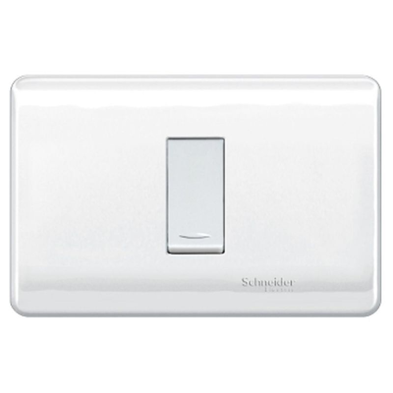 SCHNEIDER ELECTRIC - Placa Genesis armada con pulsador 16A 250V blanco